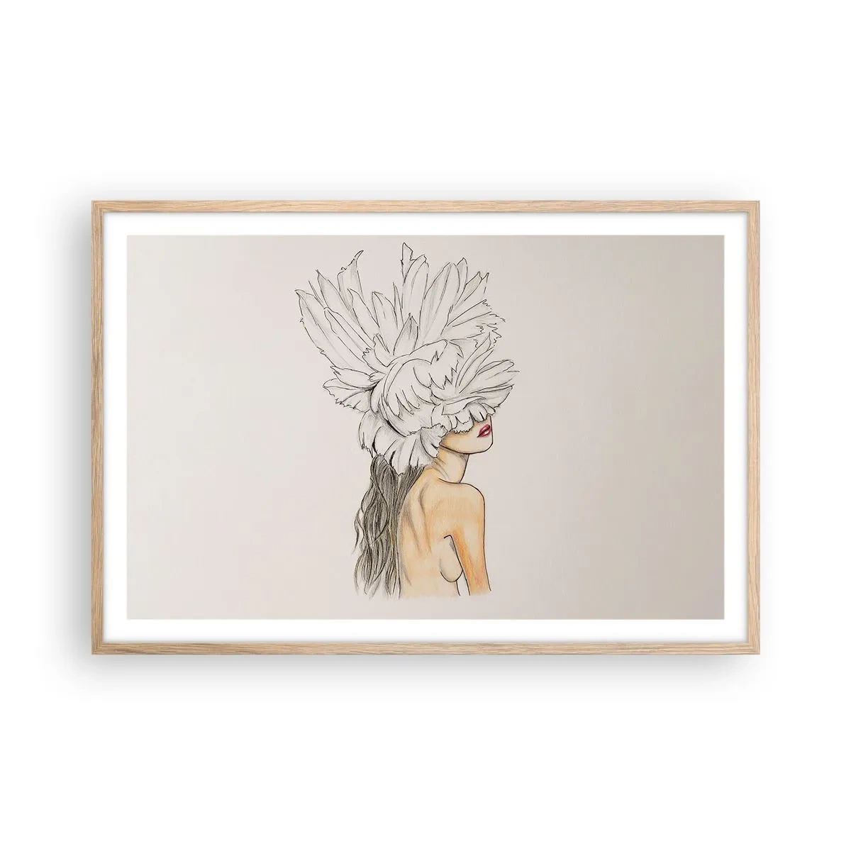 Poster in light oak frame - Crowned Beauty - 91x61 cm