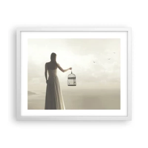 Poster in white frmae - Be Free - 50x40 cm