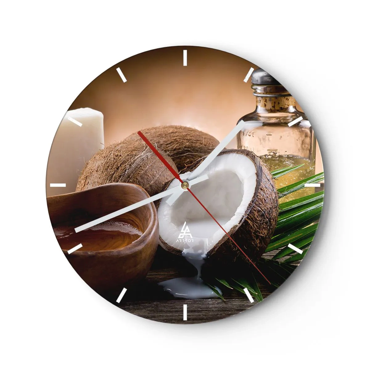 Wall clock - Clock on glass - Health from Tropical Islands - 40x40 cm