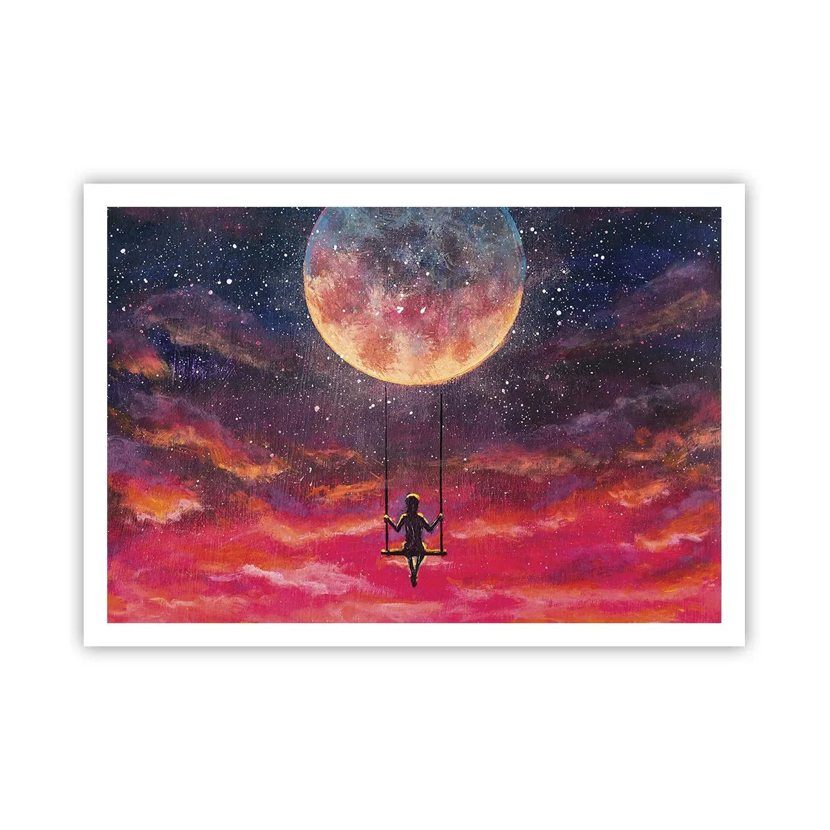 Poster - Swinging in the Clouds - 100x70 cm