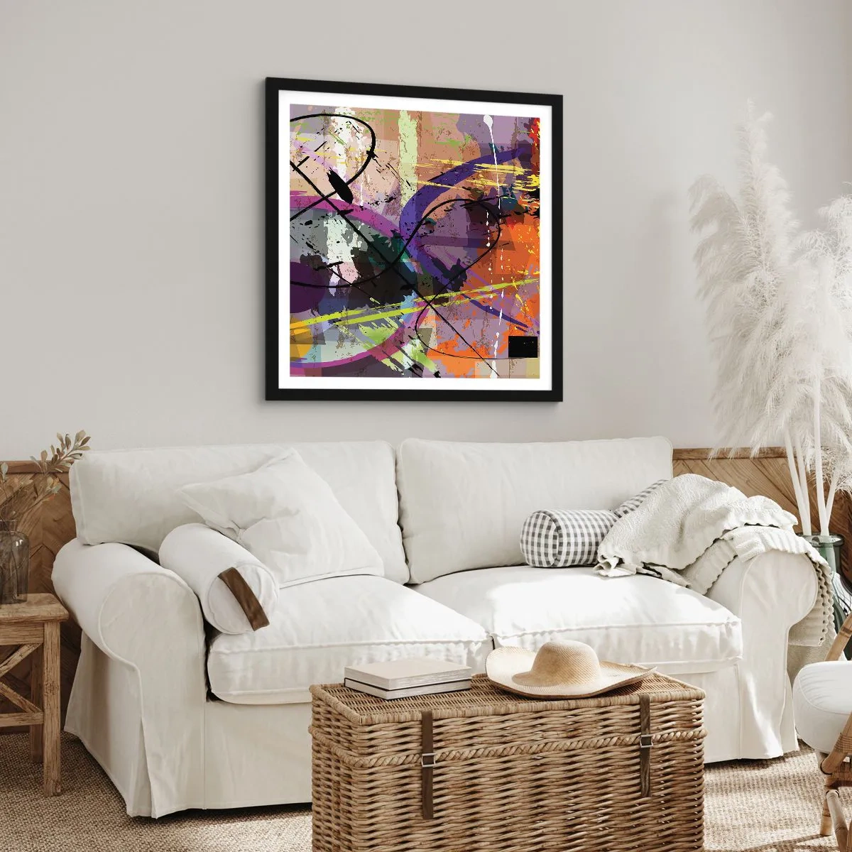 Poster in black frame - Straight Ahead or Around - 40x40 cm