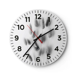 Wall clock - Clock on glass - Her Softness Grass - 40x40 cm