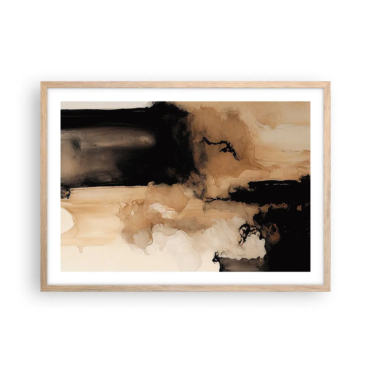 Poster in light oak frame - Intriguing Abstract - 70x50 cm
