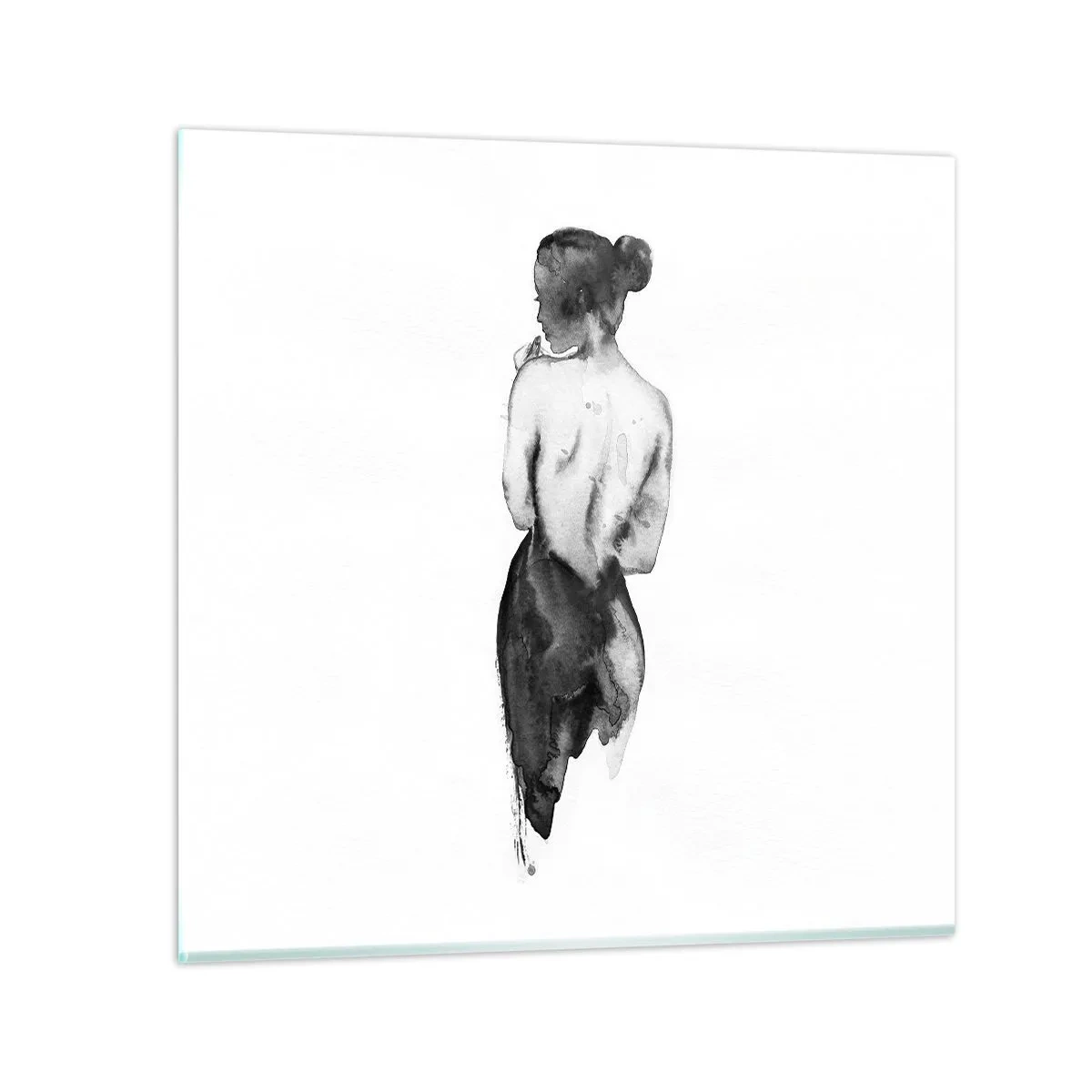 Glass picture - By Her Side the World Disappears - 30x30 cm