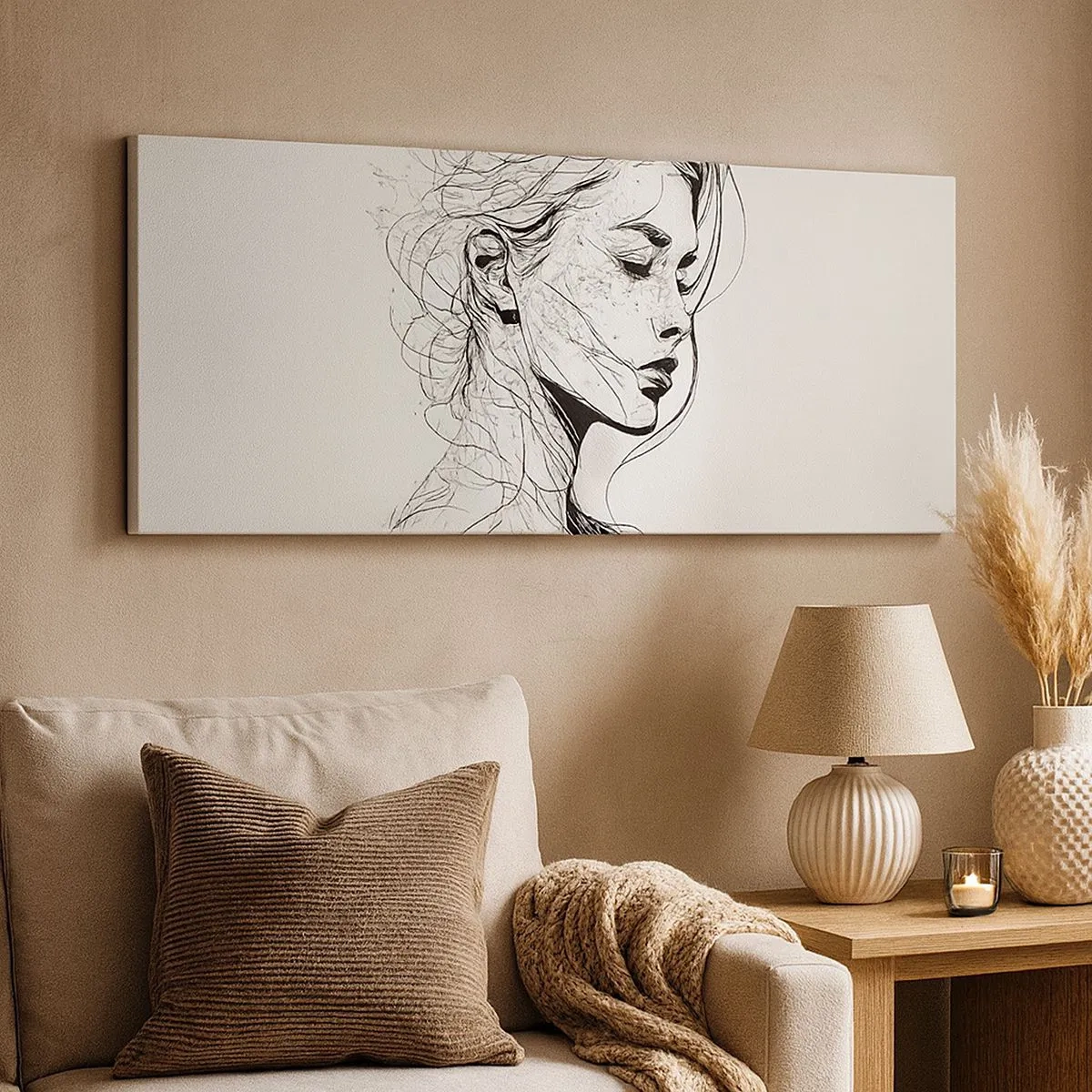 Canvas picture - Portrait in Thoughts - 100x40 cm