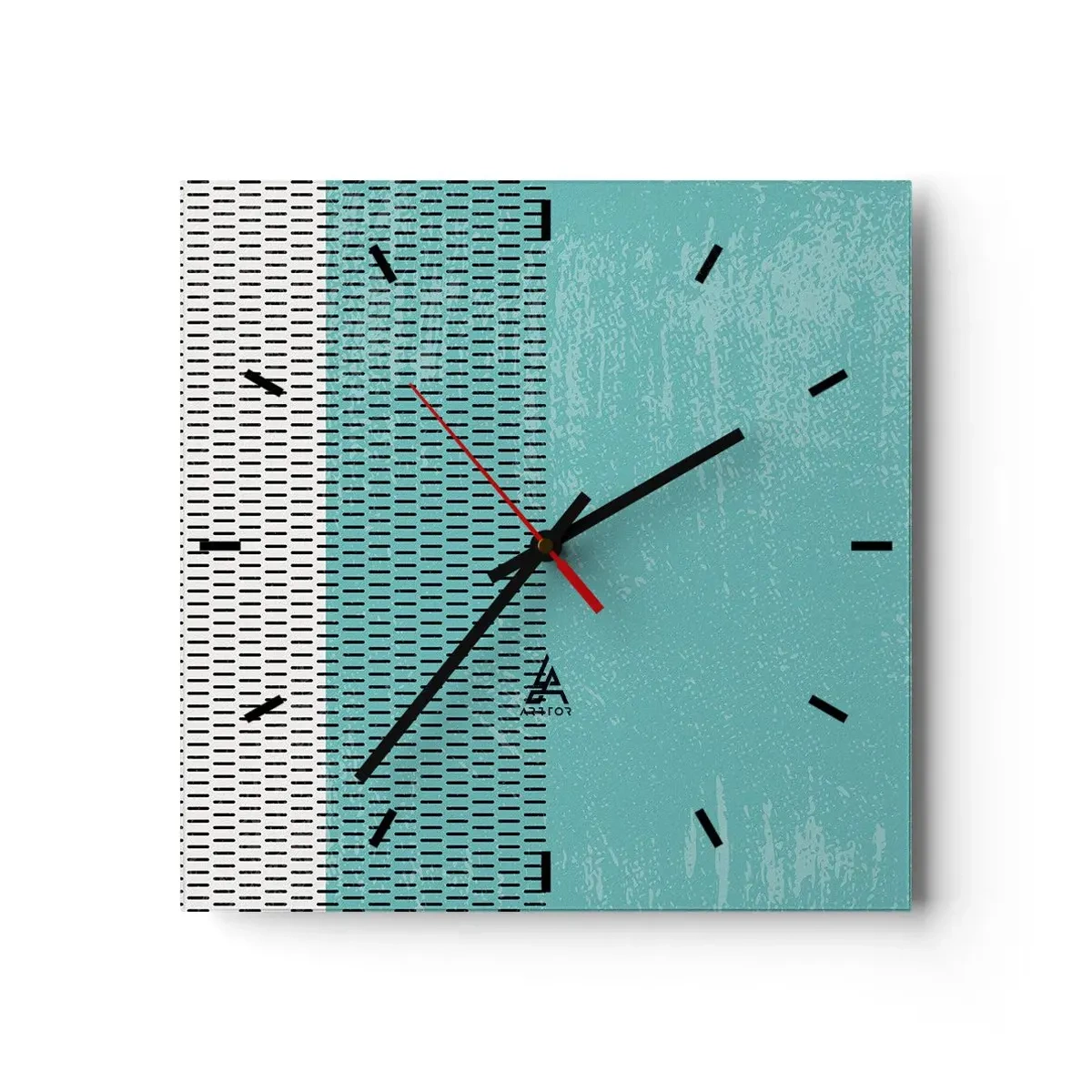 Wall clock - Clock on glass - Balanced Composition - 40x40 cm
