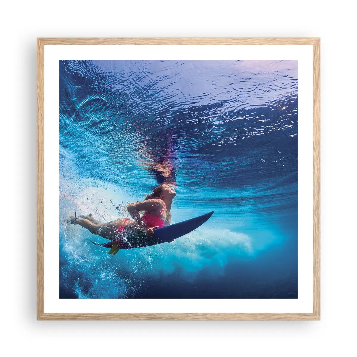 Poster in light oak frame - Depth of Joy - 60x60 cm