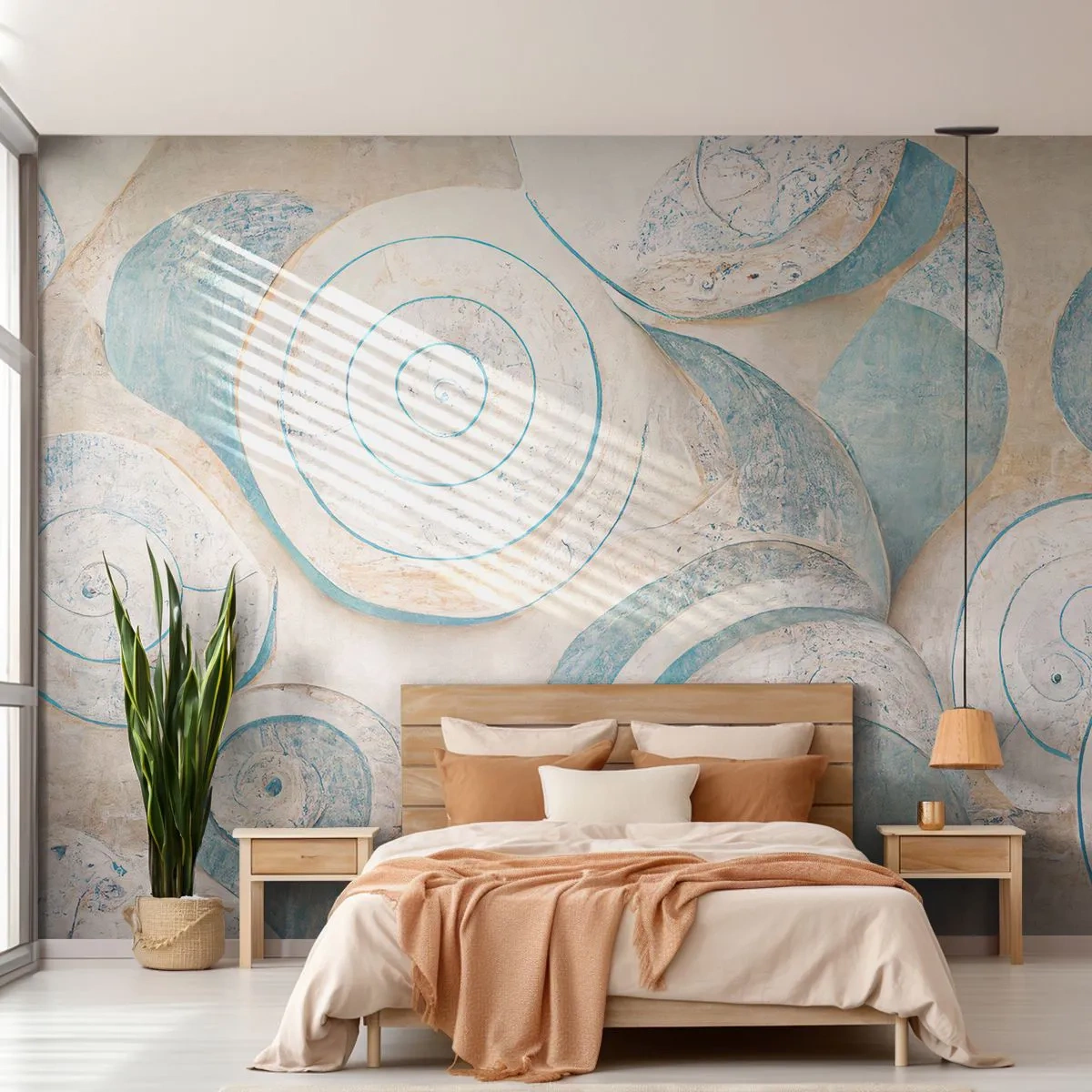 Photo Wallpaper Standard Eco - What Does a Shell Hide? - Minimalism, Shells, Bright - 350x256 cm