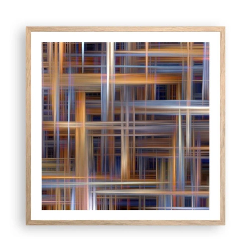 Poster in light oak frame - Light Woven - 60x60 cm