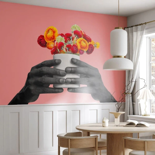 Photo Wallpaper Premium Sand - Apotheosis of Life - Abstraction, Piece, Flowers - 350x256 cm