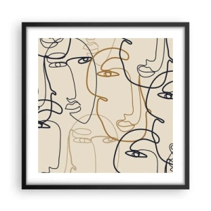 Poster in black frame - Multiplied Portrait - 50x50 cm