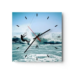 Wall clock - Clock on glass - Let You Be Carried Away - 30x30 cm