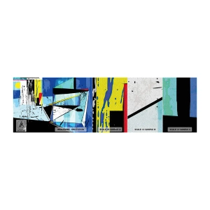 Photo Wallpaper Sample Premium Sand - Looking at the World at an Angle - Abstraction, Piece, Modern Pattern - 100x30 cm