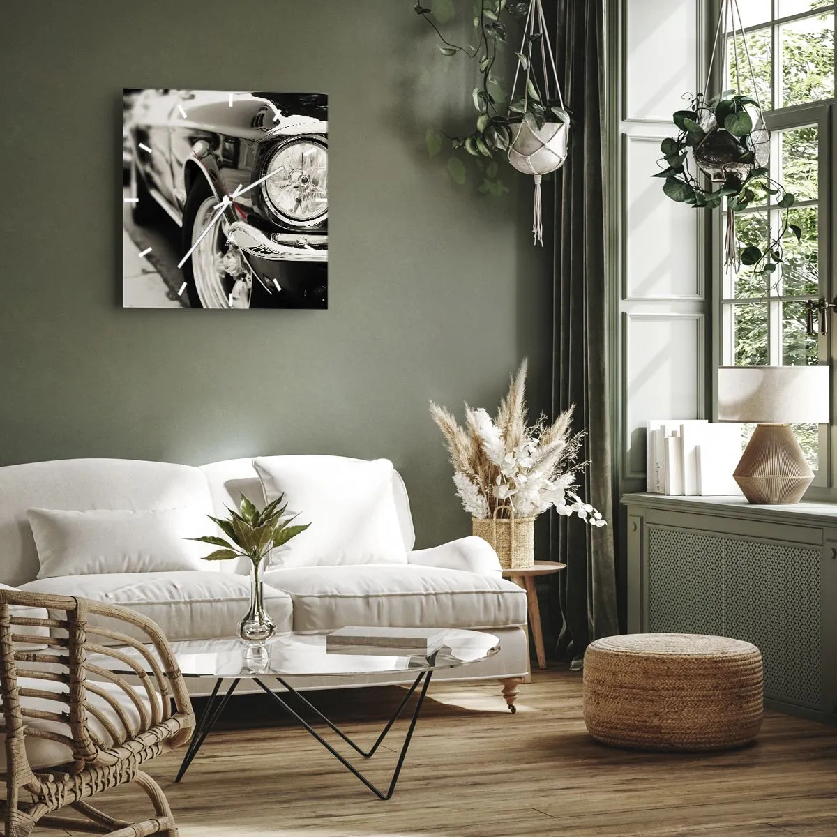 Wall clock - Clock on glass - Lasting Shine - 40x40 cm