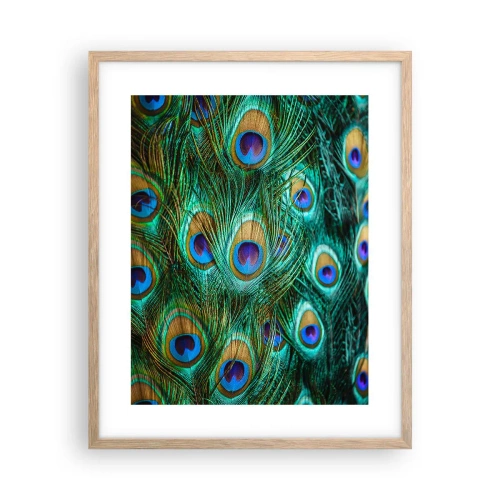 Poster in light oak frame - Peacock Eyes - 40x50 cm