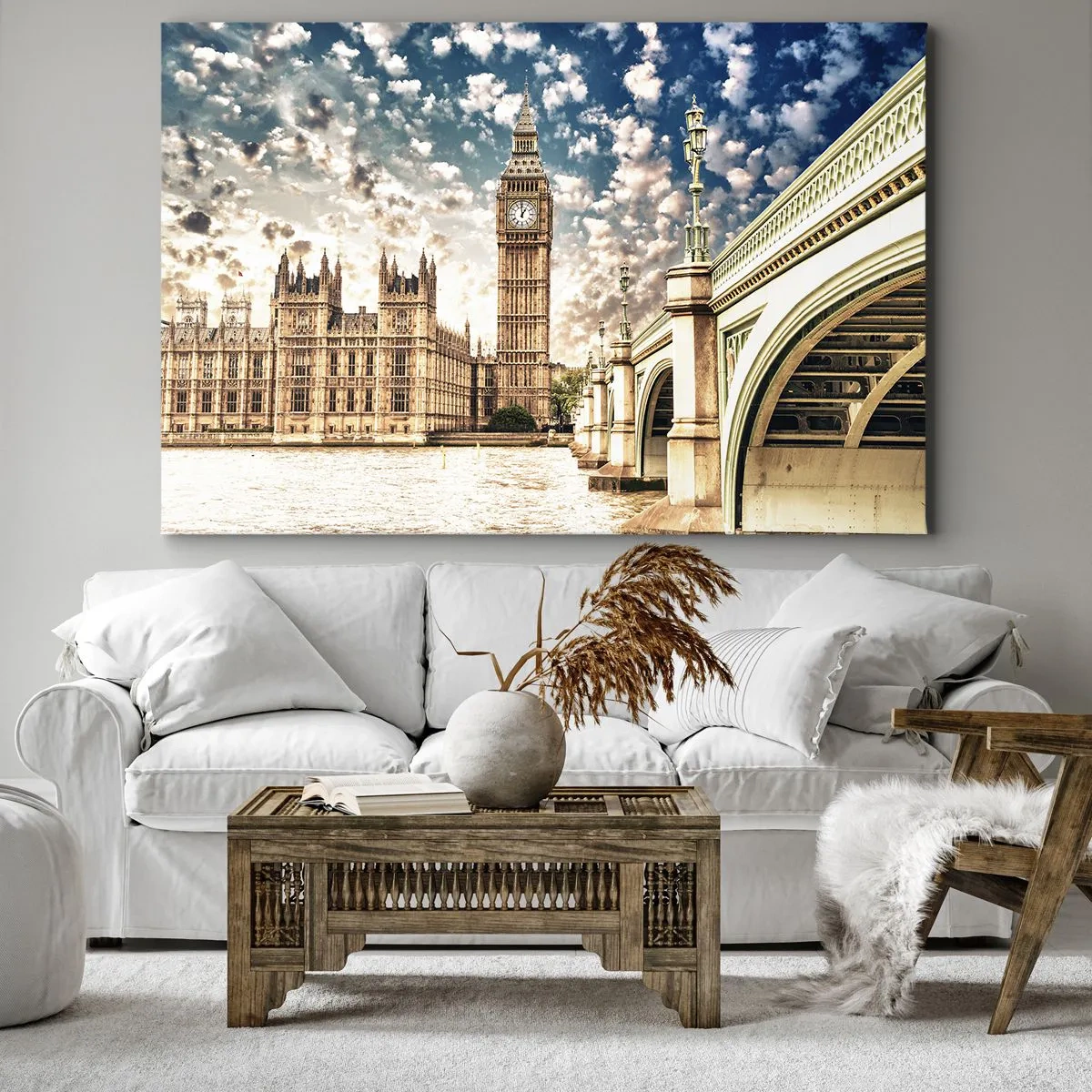 Canvas picture - Clouds over the Thames - 120x80 cm