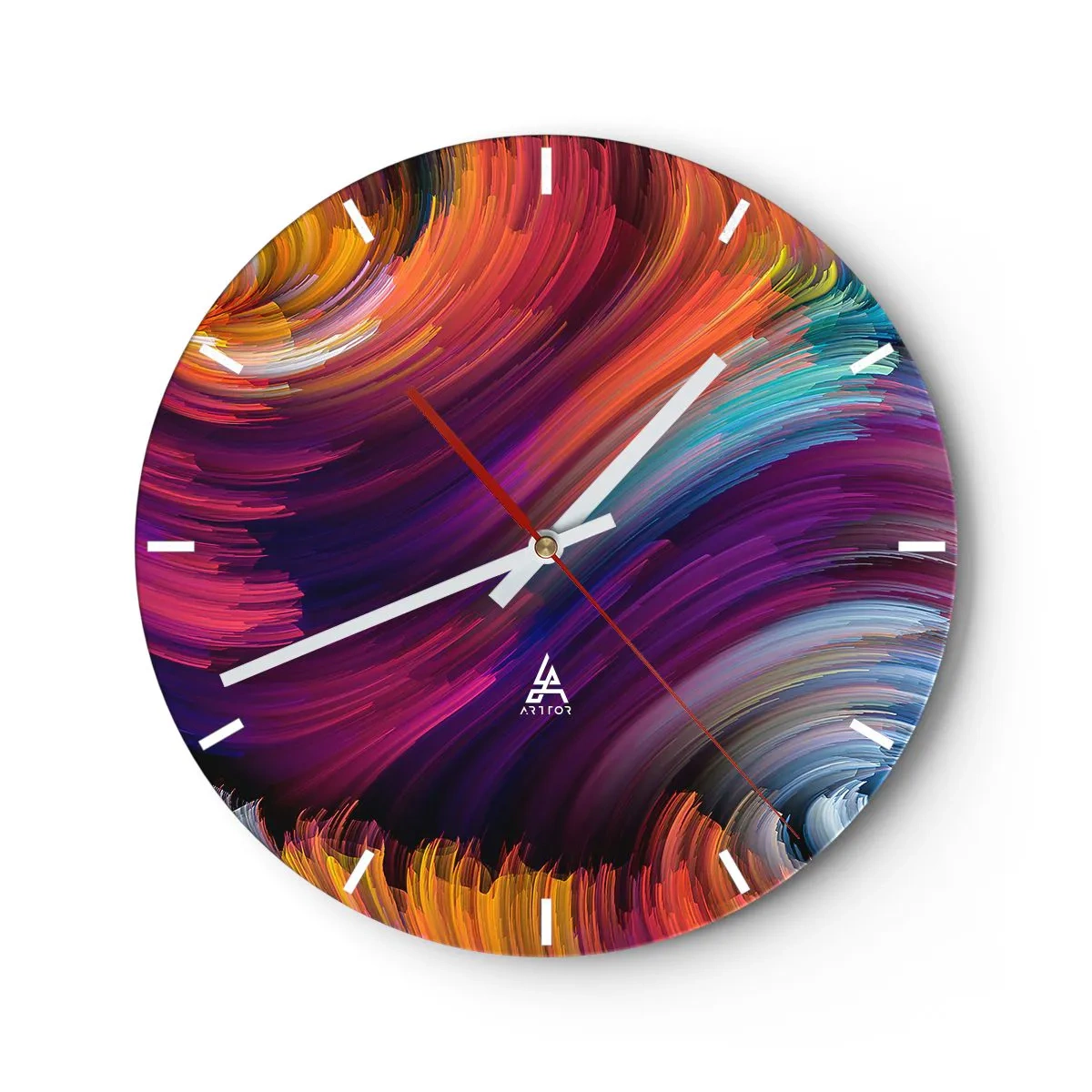 Wall clock - Clock on glass - Beginning of New World - 40x40 cm