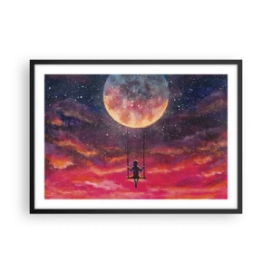 Poster in black frame - Swinging in the Clouds - 70x50 cm