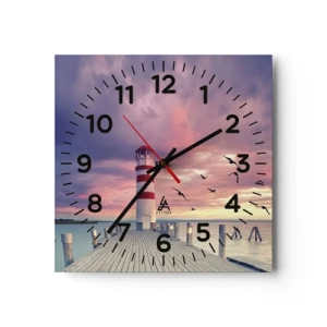 Wall clock - Clock on glass - Time for Port - 40x40 cm