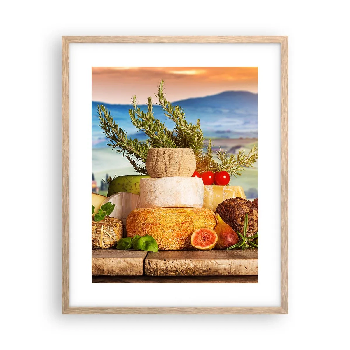 Poster in light oak frame - Italian Joie de Vivre - 40x50 cm