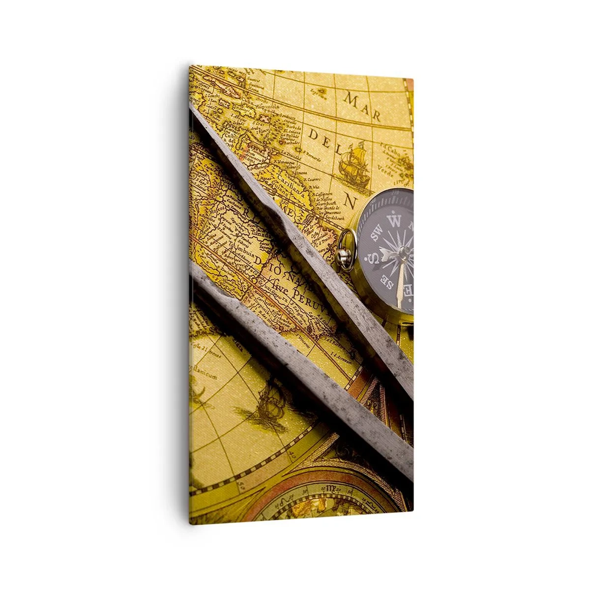 Canvas picture - With a Compass through the Seas - 55x100 cm