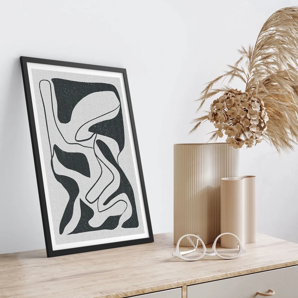 Poster in black frame - Abstract Fun in a Maze - 40x50 cm