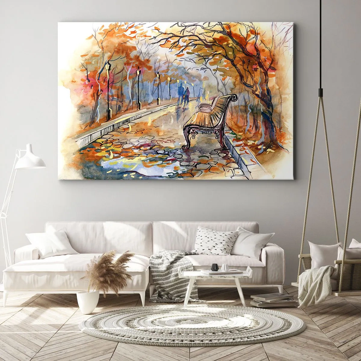 Canvas picture - Walking together into Autumn - 120x80 cm