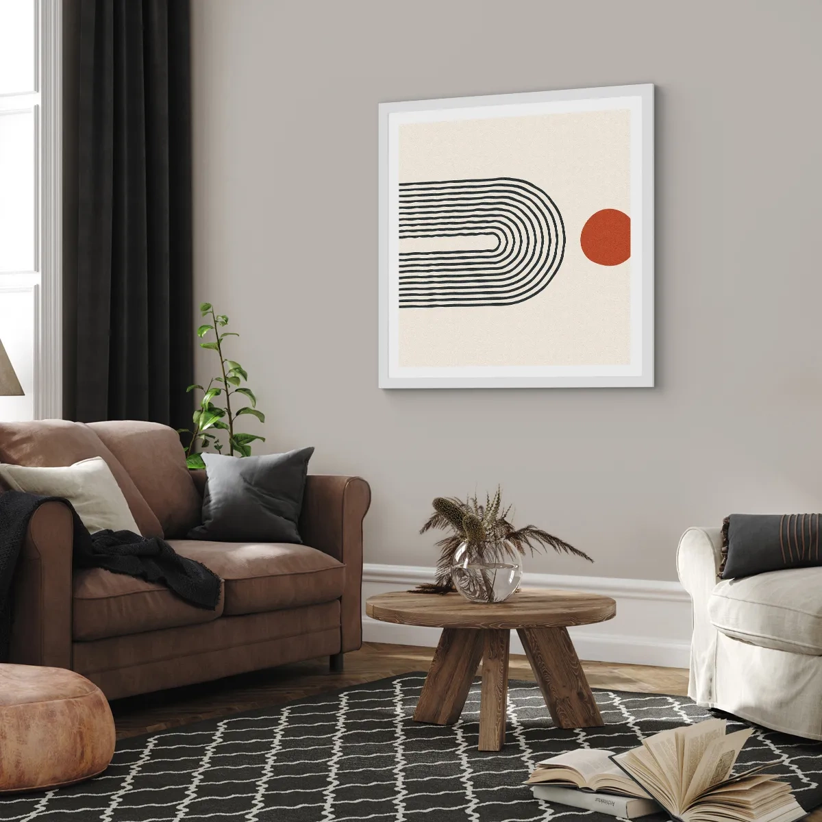 Poster in white frmae - Magnetism of Shapes and Colours - 60x60 cm