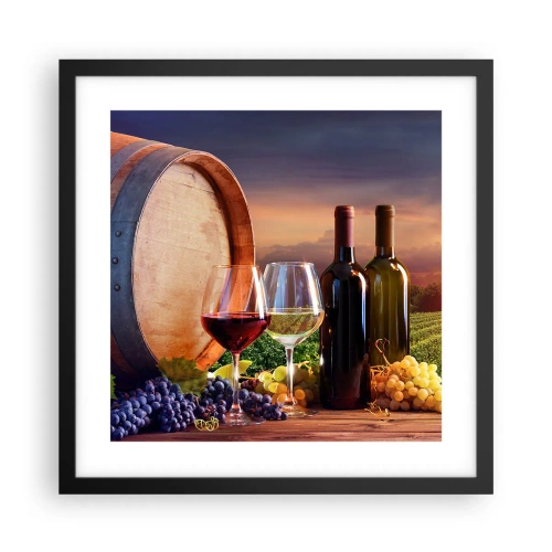 Poster in black frame - Here Life Is Full of Flavour - 40x40 cm