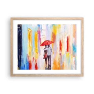 Poster in light oak frame - Let It rain - 50x40 cm