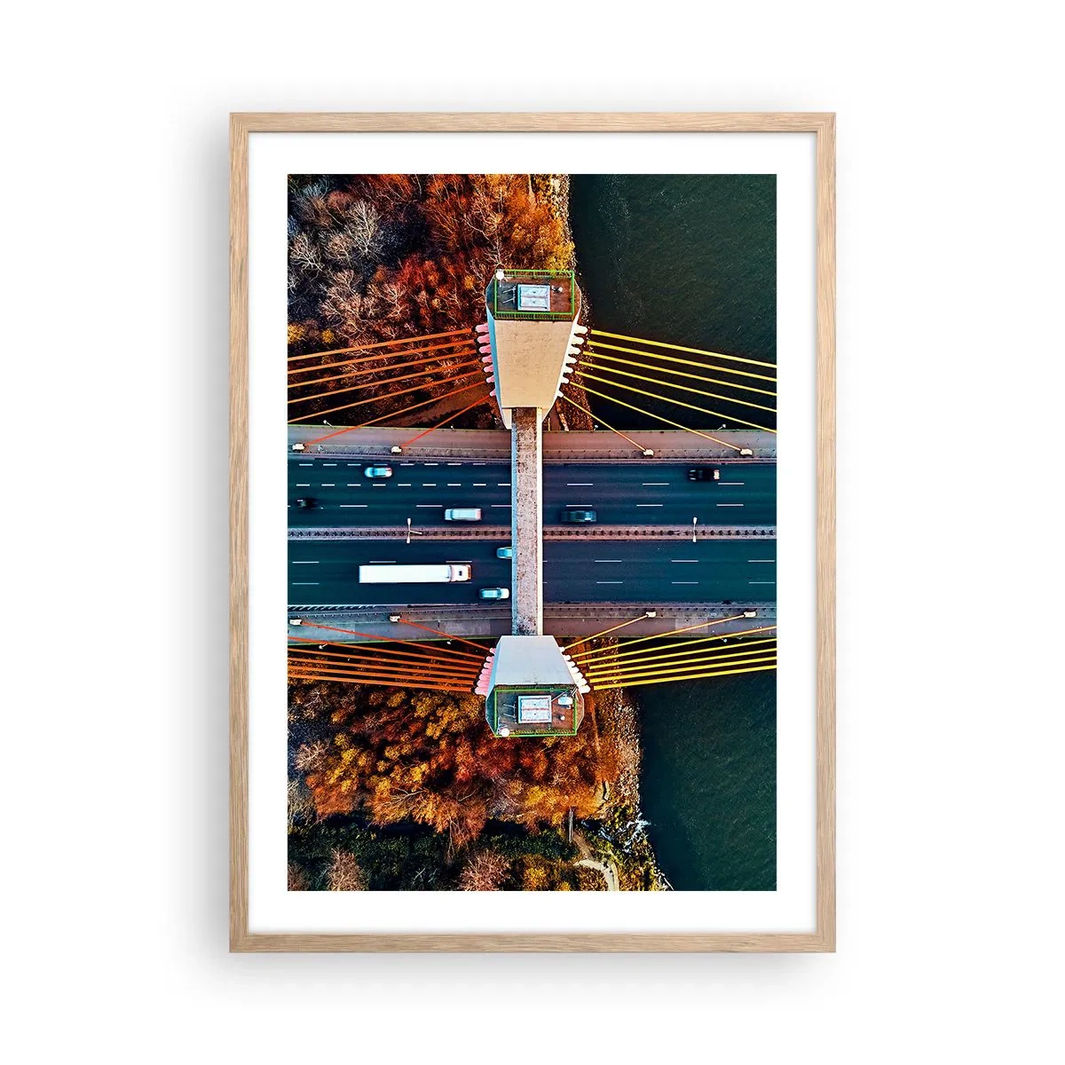 Poster in light oak frame - Behind Seas and Oceans - 50x70 cm