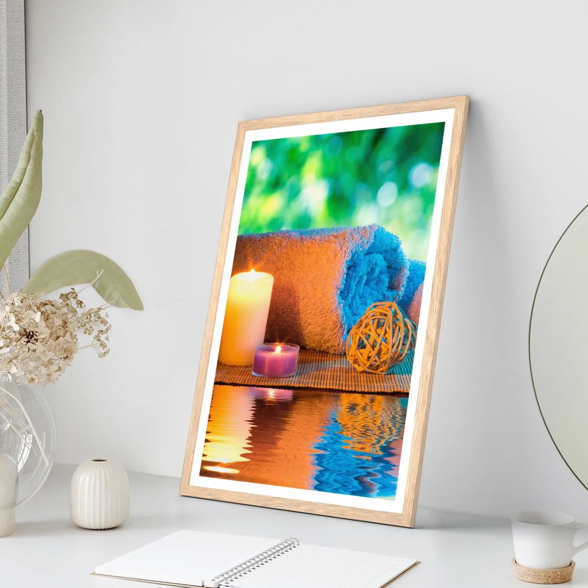 Poster in light oak frame - Time for the Body - 70x100 cm