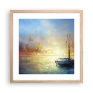 Poster in light oak frame - In a Golden Bay - 40x40 cm
