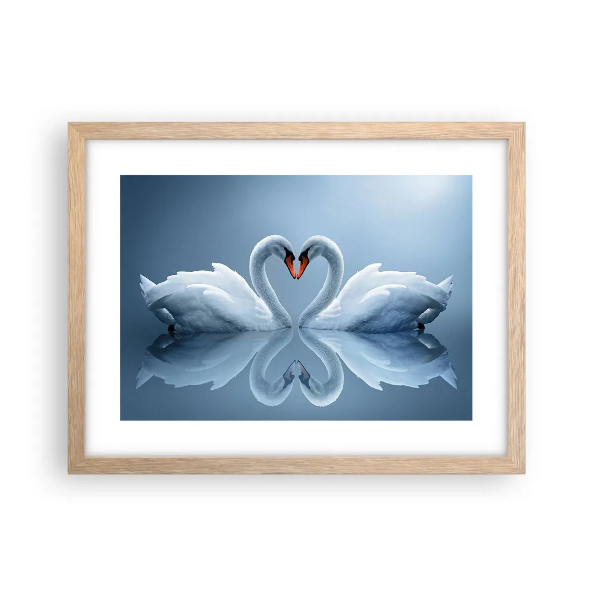 Poster in light oak frame - Time for Love - 40x30 cm