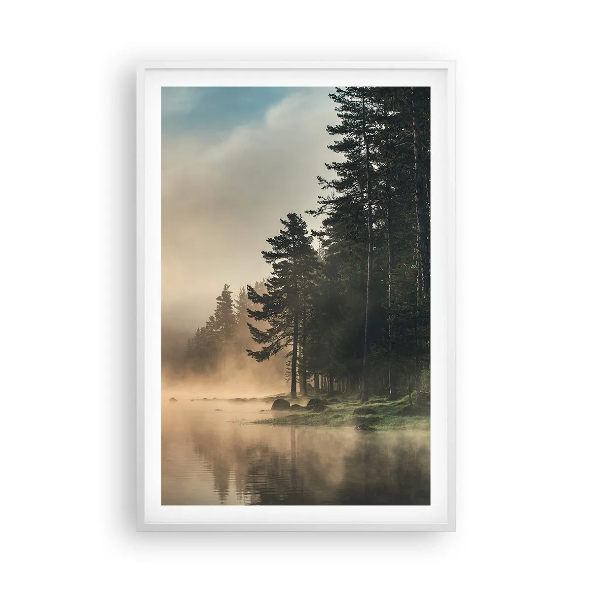 Poster in white frmae - Birth of a Day - 61x91 cm