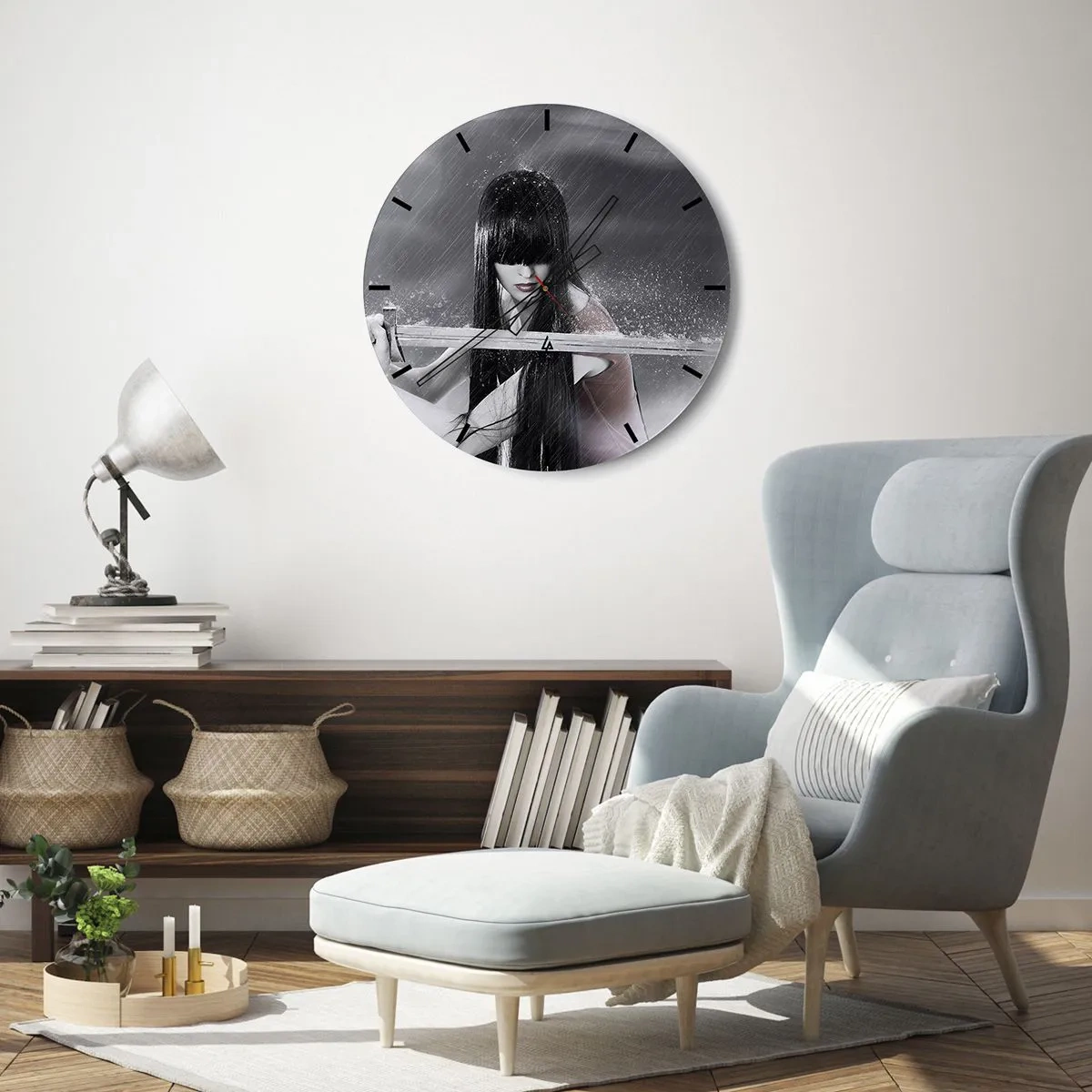 Wall clock - Clock on glass - Beautiful and Dangerous - 40x40 cm
