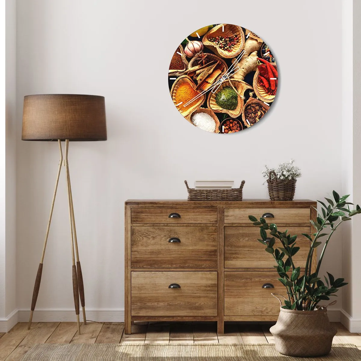 Wall clock - Clock on glass - Take What You Want - 30x30 cm