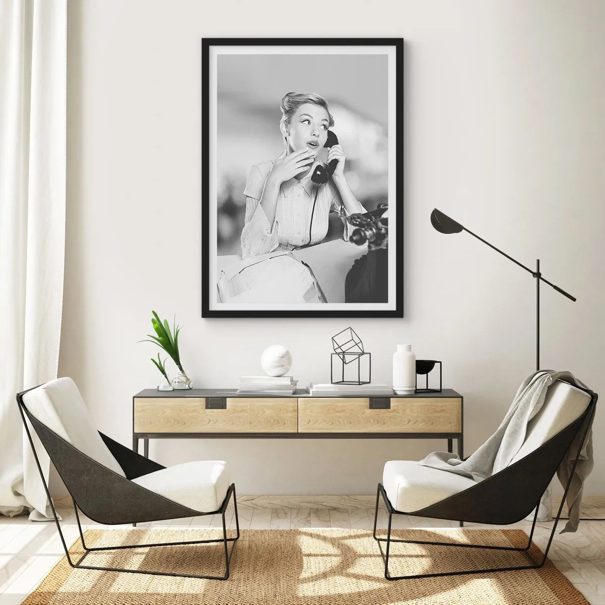 Poster in black frame - Hello, Here Come the 50-ies - 30x40 cm