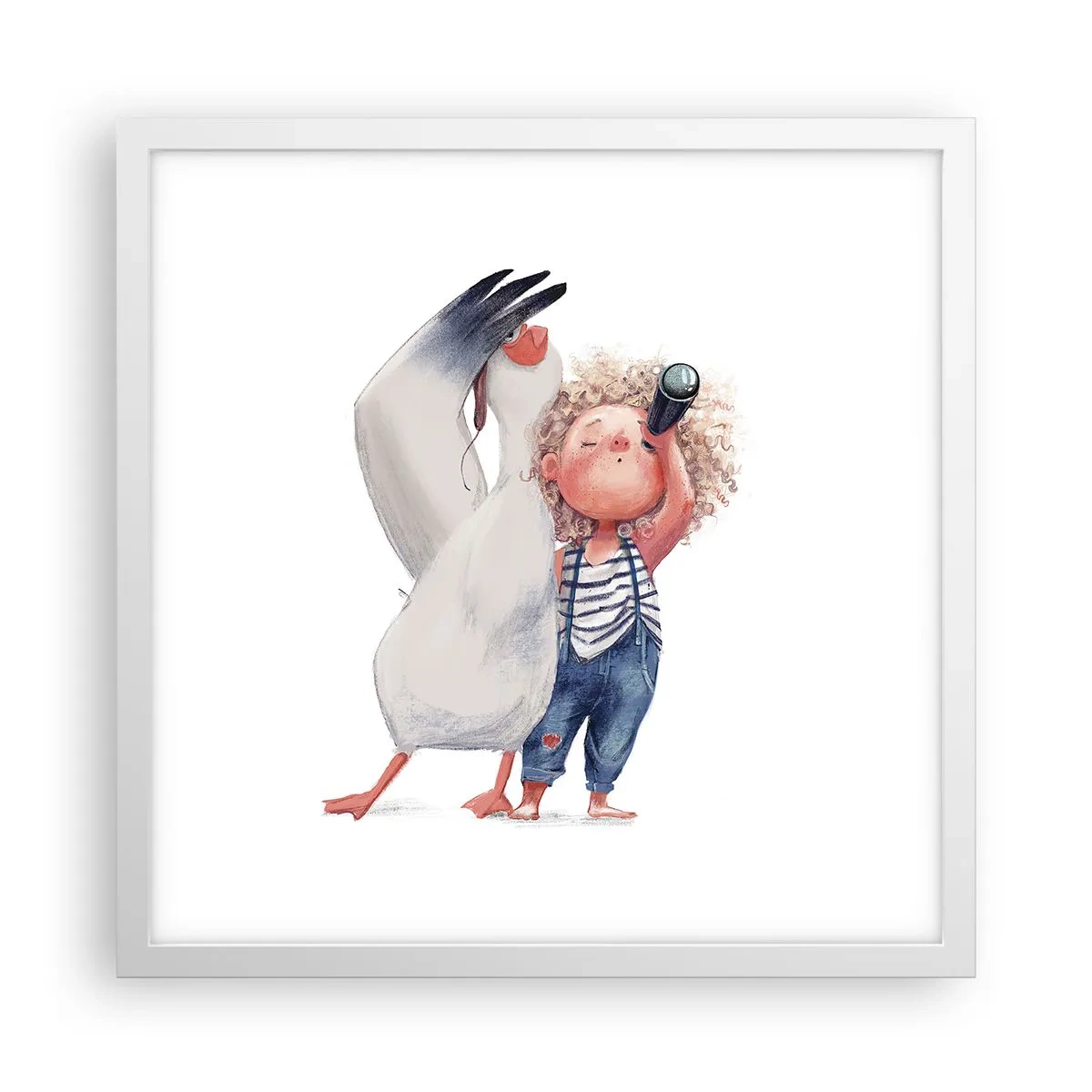 Poster in white frmae - Plan of a Great Journey - 40x40 cm
