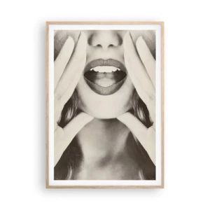Poster in light oak frame - Coming! - 70x100 cm