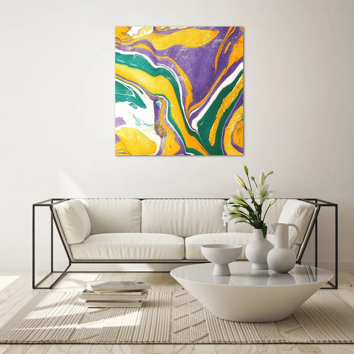 Glass picture - Colour Waves - 60x60 cm