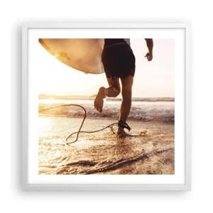 Poster in white frmae - Encounter with a Wave - 50x50 cm