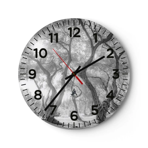 Wall clock - Clock on glass - In an Olive Grove - 40x40 cm