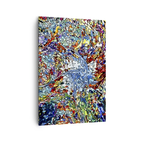 Canvas picture - Stained Glass with Drops - 70x100 cm