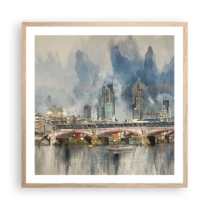 Poster in light oak frame - London in Its Beauty - 60x60 cm
