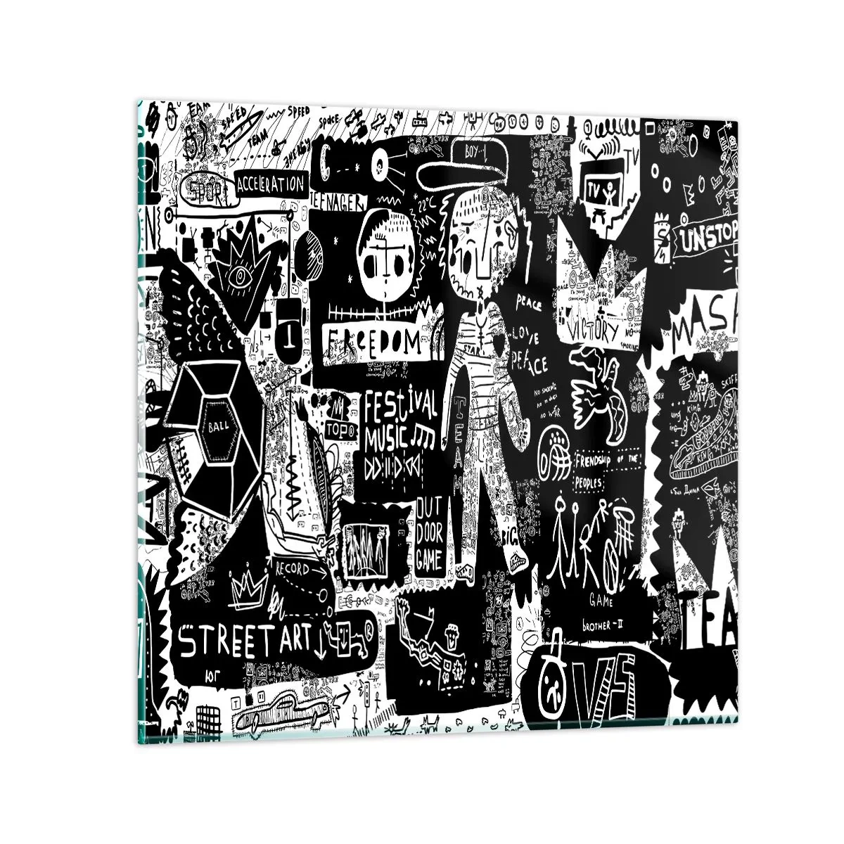 Glass picture - Rights and Joys of Youth - 60x60 cm