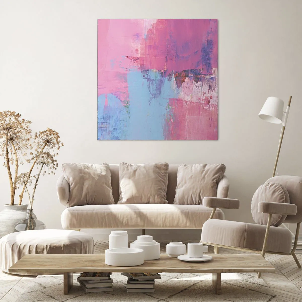 Canvas picture - Pink, Blue and a Pinch of Light - 30x30 cm