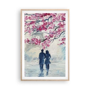 Poster in light oak frame - Romantic Walk - 61x91 cm