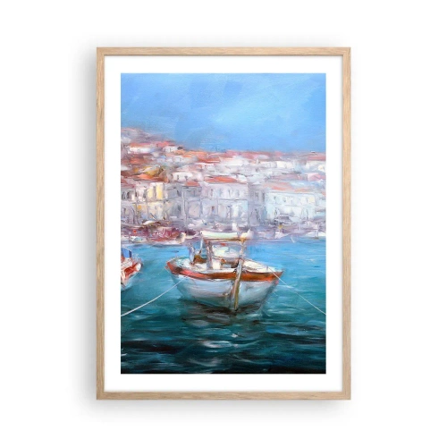Poster in light oak frame - Italian Bay - 50x70 cm