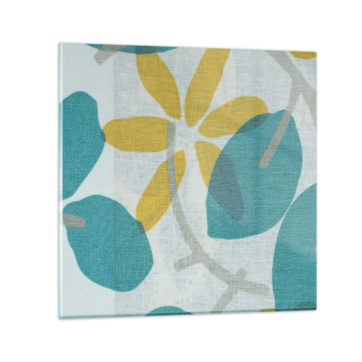 Glass picture - Among Azure Leaves - 30x30 cm